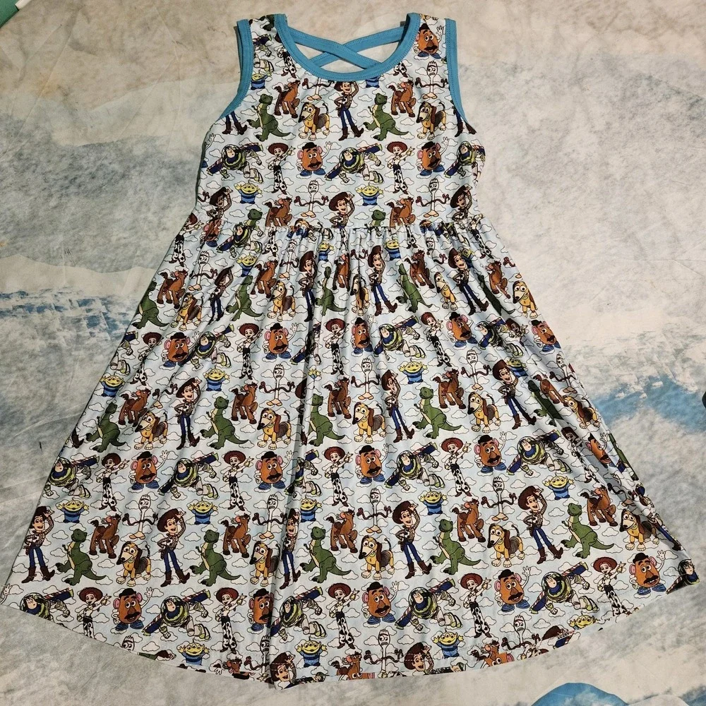 Cartoon Toy Print Milksilk Sleeveless Dress Size‎ 8/9